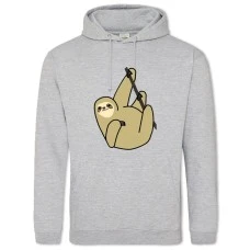Hoodie with Print Sloth With Stick - 2XL grey