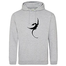 Hoodie with Print Dragon - 2XL grey