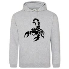 Худи с принтом Скорпион - 2XL серый