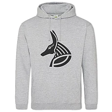Hoodie with Print Fox Like Tattoo - 2XL grey