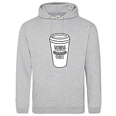 Hoodie with Print Coffee And Girl 2 - 2XL grey
