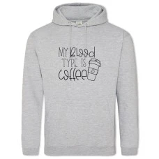 Hoodie with Print Blood And Coffee - 2XL grey