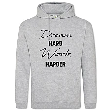 Hoodie with Print Dream, Work - 2XL grey