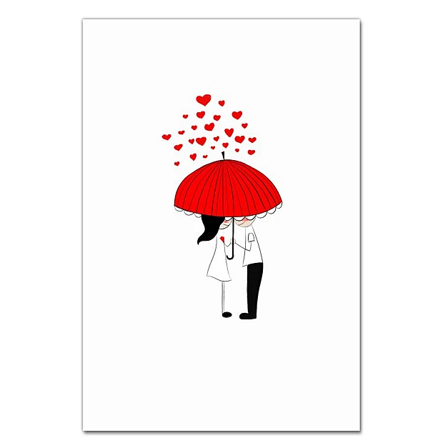 Notebooks A5 with print Young Under The Red Umbrella -