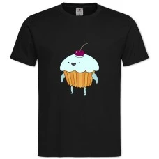 Футболка з принтом Час Пригод Вишневий Торт - 2XL чорна