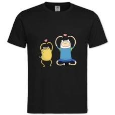 TAdventure Time Finn And Jake -shirt with Print Adventure Time Finn And Jake - 2XL black