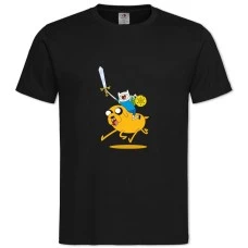 Футболка з принтом Час Пригод Джейк І Фінн - 2XL чорна