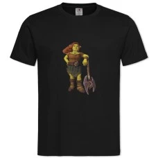 Футболка с принтом Шрек Воин Фиона - 2XL черная
