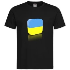 Футболка з принтом 3Д Прапор України 2 - 2XL чорна