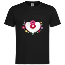 Футболка с принтом 8 Марта В Виде Сердца - 2XL черная