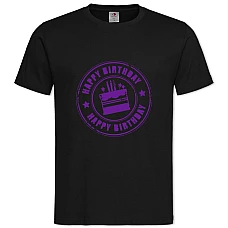 TBirth Day Cake With Purple Print -shirt with Print Birth Day Cake With Purple Print - 2XL black
