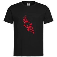TValentine's Day Many Red Hearts -shirt with Print Valentine's Day Many Red Hearts - 2XL black