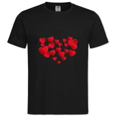 TValentine's Day A Lot Of Hearts In The Form Of Heart -shirt with Print Valentine's Day A Lot Of Hearts In The Form Of Heart - 2XL black