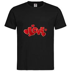 TValentine's Day Love With Hearts -shirt with Print Valentine's Day Love With Hearts - 2XL black