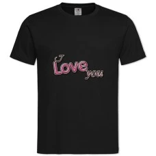 TValentine's Day I Love You 3D -shirt with Print Valentine's Day I Love You 3D - 2XL black