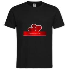 TValentine's Day Two Red Hearts With Ribbon -shirt with Print Valentine's Day Two Red Hearts With Ribbon - 2XL black