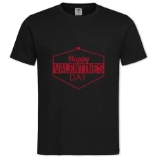 TValentine's Day Inscription In Red Frame -shirt with Print Valentine's Day Inscription In Red Frame - 2XL black