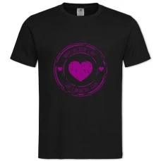 TValentine's Day Heart Stamp -shirt with Print Valentine's Day Heart Stamp - 2XL black