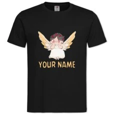 TAngel Day Your Name Hand Drawn Angel -shirt with Print Angel Day Your Name Hand Drawn Angel - 2XL black