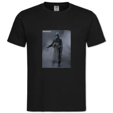 TA Soldier In A Gas Mask With Protection -shirt with Print A Soldier In A Gas Mask With Protection - 2XL black