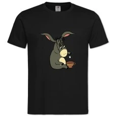 TWinnie The Pooh And Donkey Mug Tea -shirt with Print Winnie The Pooh And Donkey Mug Tea - 2XL black
