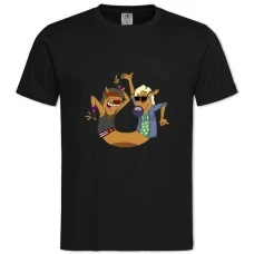 TCatdog Dance -shirt with Print Catdog Dance - 2XL black