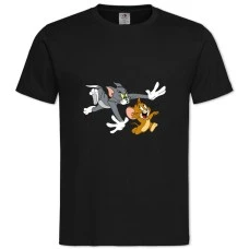 TTom And Jerry Running Heroes -shirt with Print Tom And Jerry Running Heroes - 2XL black
