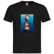 Футболка с принтом Храбрая Сердцем Дети - 2XL черная