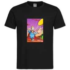 TThe Simpsons Homer Superhero -shirt with Print The Simpsons Homer Superhero - 2XL black