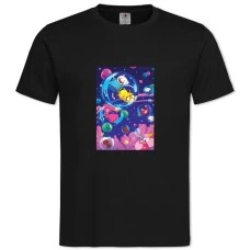 Футболка з принтом Час Пригод Бульбашки - 2XL чорна