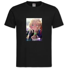 TViolet Evergarden Crying Girl -shirt with Print Violet Evergarden Crying Girl - 2XL black