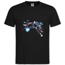 TBlue Exorcist Hero Rin Okumura -shirt with Print Blue Exorcist Hero Rin Okumura - 2XL black