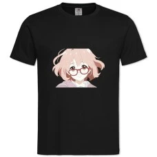 TBeyond The Boundary Kuriyama Mirai Face -shirt with Print Beyond The Boundary Kuriyama Mirai Face - 2XL black