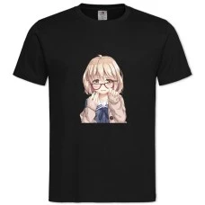 TBeyond The Boundary Crying Kuriyama Mirai -shirt with Print Beyond The Boundary Crying Kuriyama Mirai - 2XL black