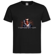 TThe Terminator Arnold Schwarzenegger Logo -shirt with Print The Terminator Arnold Schwarzenegger Logo - 2XL black