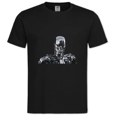 TThe Terminator Robot Face -shirt with Print The Terminator Robot Face - 2XL black