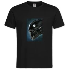 Футболка с принтом Чужой Монстр Лицо - 2XL черная