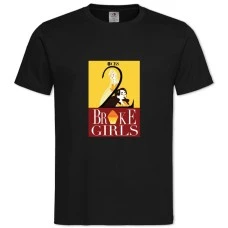 T2 Broke Girls Art Version -shirt with Print 2 Broke Girls Art Version - 2XL black