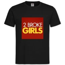 T2 Broke Girls Big Logo -shirt with Print 2 Broke Girls Big Logo - 2XL black