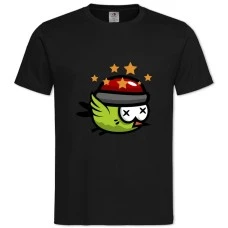 Футболка с принтом Флаппи Бёрд Зеленая Птица - 2XL черная