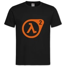 Футболка с принтом Халф Лайф 2 Логотип - 2XL черная