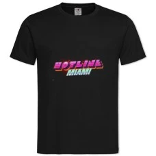 Футболка с принтом Хотлайн Маями Логотип - 2XL черная