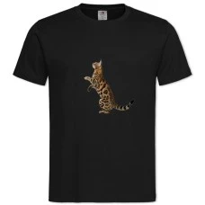 Футболка с принтом Бангалская Кошка - 2XL черная