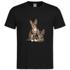 TTwo Cute Kittens -shirt with Print Two Cute Kittens - 2XL black