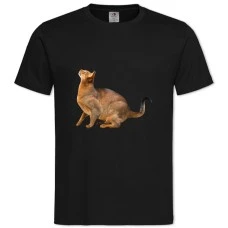Футболка с принтом Абиссианская Кошка - 2XL черная