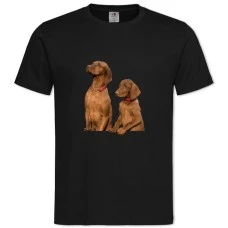 TTwo Dogs Look Somewhere -shirt with Print Two Dogs Look Somewhere - 2XL black