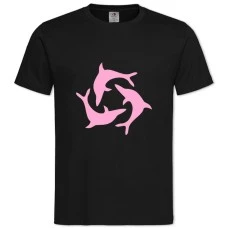 TThree Pink Dolphins -shirt with Print Three Pink Dolphins - 2XL black