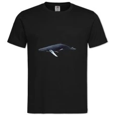 Футболка с принтом Черный Кит - 2XL черная