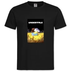 TUndertale Theme -shirt with Print Undertale Theme - 2XL black