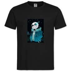 TUndertale Sans Theme -shirt with Print Undertale Sans Theme - 2XL black